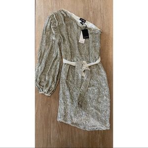 NWT S/M Retrofete asymmetrical one shoulder sequin dress